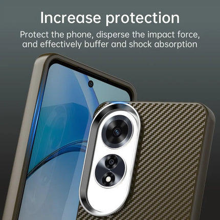For Oppo A60 4G Case Cell Phone Hybrid Back Cover Carbon Fiber Texture