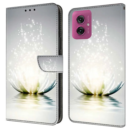 For Motorola Moto G55 5G Case 3D Pattern PU Leather Wallet Phone Cover with Stand - Lotus