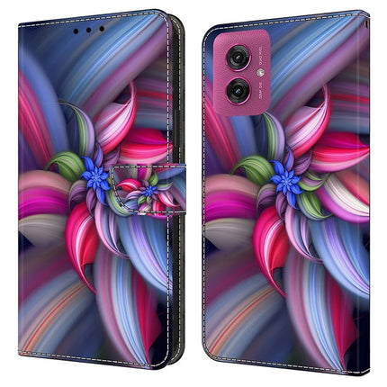 For Motorola Moto G55 5G Case 3D Pattern PU Leather Wallet Phone Cover with Stand - Colorful Flowers