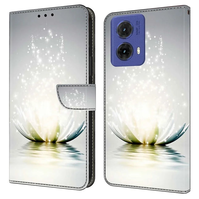 For Motorola Moto G85 5G Case 3D Pattern PU Leather Wallet Phone Cover with Stand - Lotus