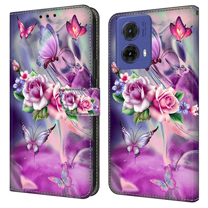 For Motorola Moto G85 5G Case 3D Pattern PU Leather Wallet Phone Cover with Stand - Butterflies  /  Flowers