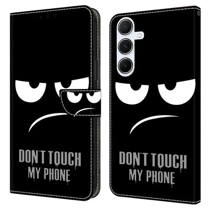For Samsung Galaxy A16 5G  /  4G Case Magnetic Clasp 3D Pattern Leather Wallet Phone Cover - Don't Touch My Phone