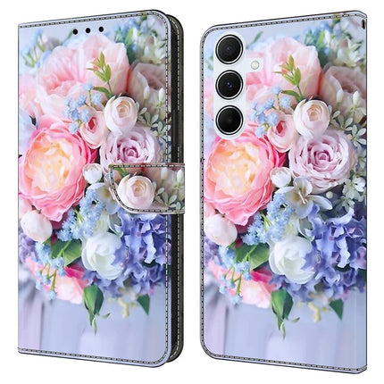 For Samsung Galaxy A16 5G  /  4G Case Magnetic Clasp 3D Pattern Leather Wallet Phone Cover - Colorful Flower