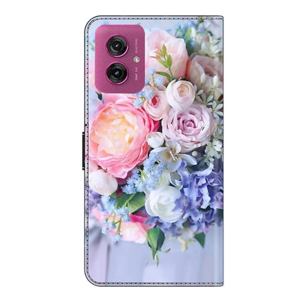 For Motorola Moto G55 5G Case Magnetic Clasp 3D Pattern Leather Wallet Phone Cover