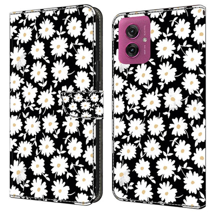 For Motorola Moto G55 5G Case Magnetic Clasp 3D Pattern Leather Wallet Phone Cover - Floral