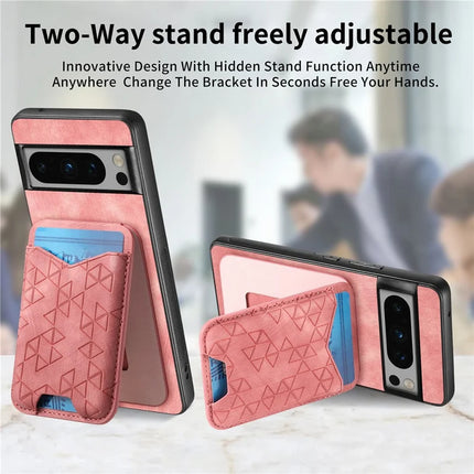 For Google Pixel 8 Pro Case Imprinted Pattern Card Holder Kickstand Leather Back Cover