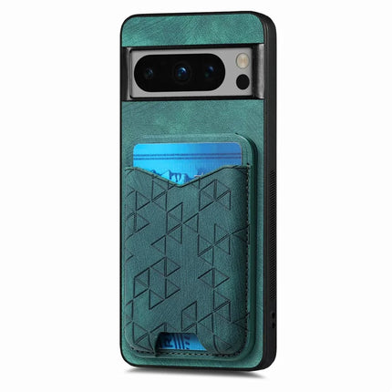 For Google Pixel 8 Pro Case Imprinted Pattern Card Holder Kickstand Leather Back Cover