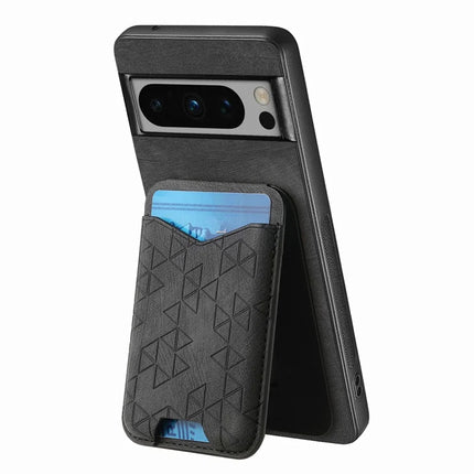 For Google Pixel 8 Pro Case Imprinted Pattern Card Holder Kickstand Leather Back Cover