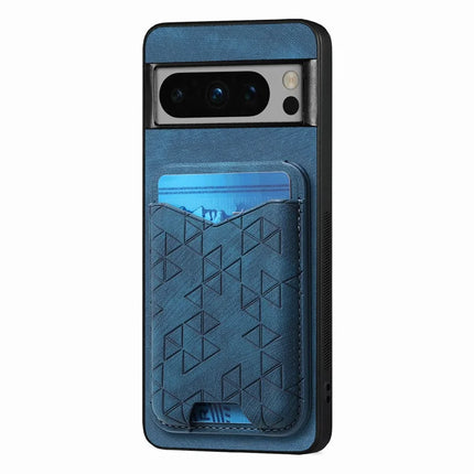 For Google Pixel 8 Pro Case Imprinted Pattern Card Holder Kickstand Leather Back Cover