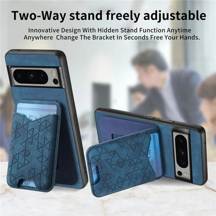 For Google Pixel 8 Pro Case Imprinted Pattern Card Holder Kickstand Leather Back Cover