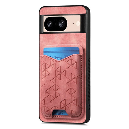 For Google Pixel 8 Case Imprinted Pattern Card Holder Kickstand Leather Back Cover