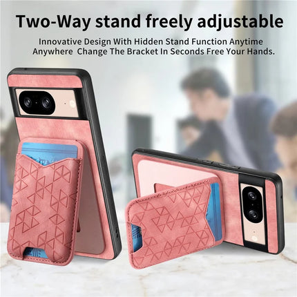 For Google Pixel 8 Case Imprinted Pattern Card Holder Kickstand Leather Back Cover