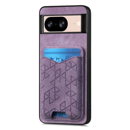 For Google Pixel 8 Case Imprinted Pattern Card Holder Kickstand Leather Back Cover