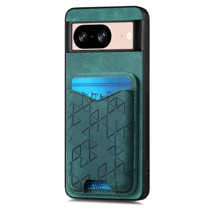 For Google Pixel 8 Case Imprinted Pattern Card Holder Kickstand Leather Back Cover