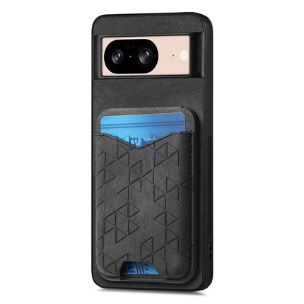 For Google Pixel 8 Case Imprinted Pattern Card Holder Kickstand Leather Back Cover
