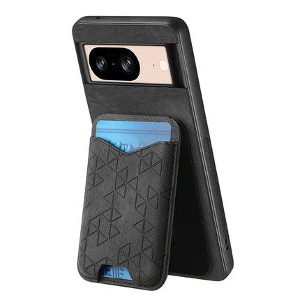 For Google Pixel 8 Case Imprinted Pattern Card Holder Kickstand Leather Back Cover