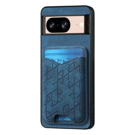 For Google Pixel 8 Case Imprinted Pattern Card Holder Kickstand Leather Back Cover