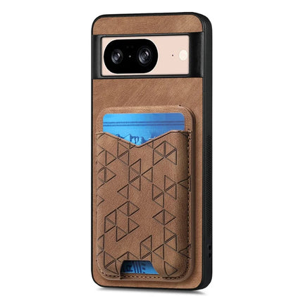For Google Pixel 8 Case Imprinted Pattern Card Holder Kickstand Leather Back Cover