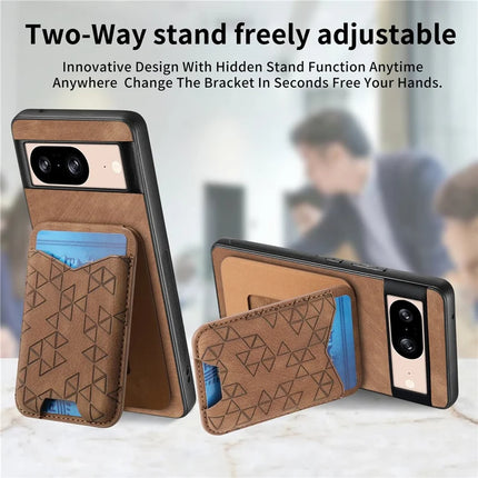 For Google Pixel 8 Case Imprinted Pattern Card Holder Kickstand Leather Back Cover