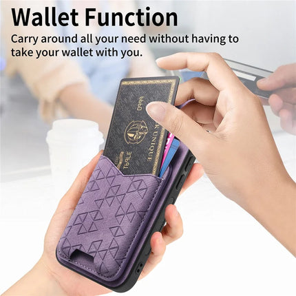 For Google Pixel 8a Case Imprinted Pattern Card Holder Kickstand Leather Back Cover