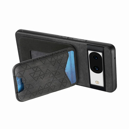 For Google Pixel 8a Case Imprinted Pattern Card Holder Kickstand Leather Back Cover