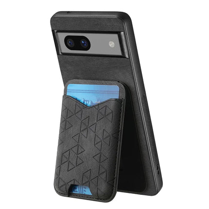 For Google Pixel 7a Case Imprinted Pattern Card Holder Kickstand Leather Back Cover