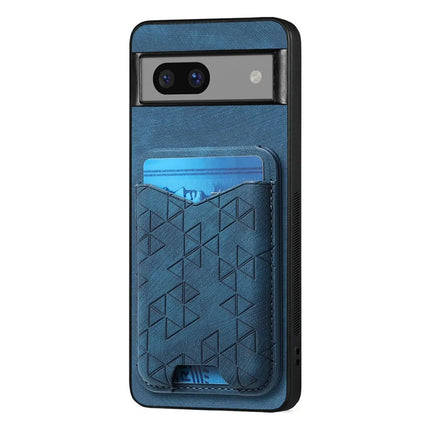 For Google Pixel 7a Case Imprinted Pattern Card Holder Kickstand Leather Back Cover