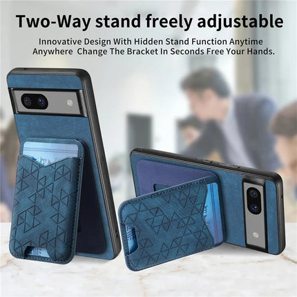 For Google Pixel 7a Case Imprinted Pattern Card Holder Kickstand Leather Back Cover