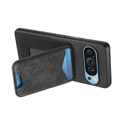 For Google Pixel 9 Pro XL Case Imprinted Pattern Card Holder Kickstand Leather Back Cover