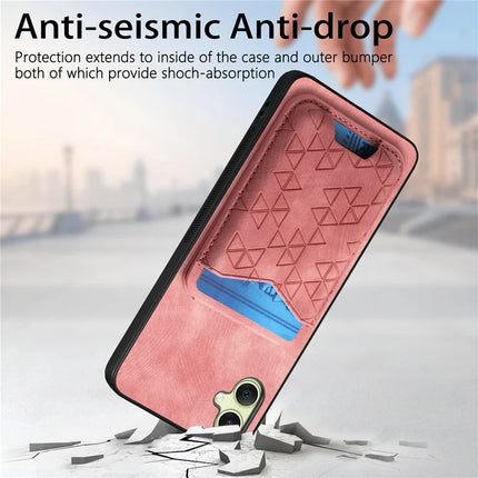 For Samsung Galaxy A05 4G Case Imprinted Pattern Card Holder Kickstand Leather Back Cover
