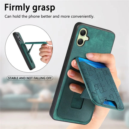 For Samsung Galaxy A05 4G Case Imprinted Pattern Card Holder Kickstand Leather Back Cover