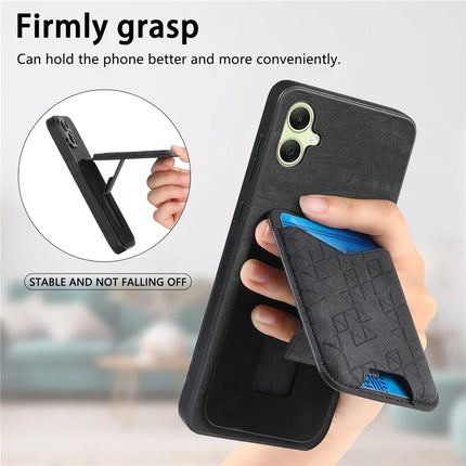 For Samsung Galaxy A05 4G Case Imprinted Pattern Card Holder Kickstand Leather Back Cover