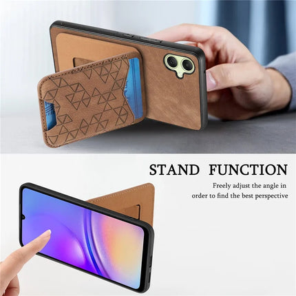 For Samsung Galaxy A05 4G Case Imprinted Pattern Card Holder Kickstand Leather Back Cover