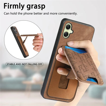 For Samsung Galaxy A05 4G Case Imprinted Pattern Card Holder Kickstand Leather Back Cover