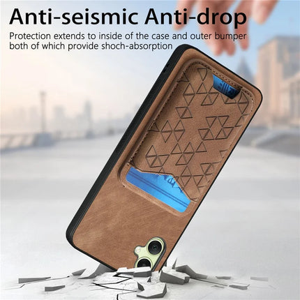 For Samsung Galaxy A05 4G Case Imprinted Pattern Card Holder Kickstand Leather Back Cover