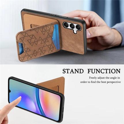 For Samsung Galaxy A05s 4G Case Imprinted Pattern Card Holder Kickstand Leather Back Cover