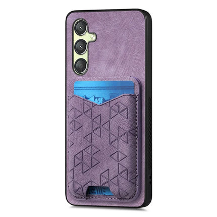 For Samsung Galaxy A14 4G / 5G Case Imprinted Pattern Card Holder Kickstand Leather Back Cover