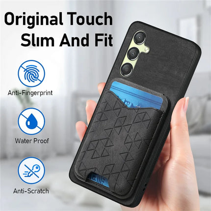 For Samsung Galaxy A14 4G / 5G Case Imprinted Pattern Card Holder Kickstand Leather Back Cover