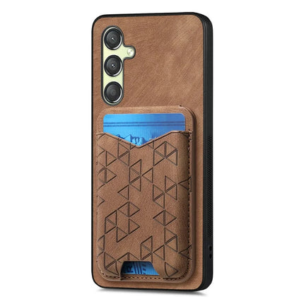 For Samsung Galaxy A14 4G / 5G Case Imprinted Pattern Card Holder Kickstand Leather Back Cover