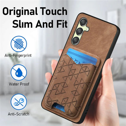 For Samsung Galaxy A14 4G / 5G Case Imprinted Pattern Card Holder Kickstand Leather Back Cover