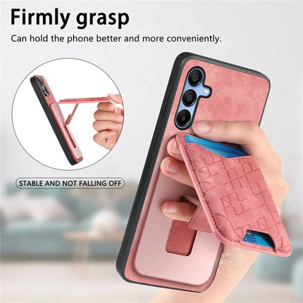 For Samsung Galaxy A15 4G / 5G Case Imprinted Pattern Card Holder Kickstand Leather Back Cover
