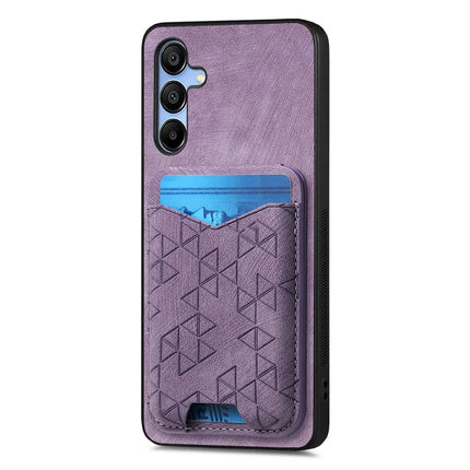 For Samsung Galaxy A15 4G / 5G Case Imprinted Pattern Card Holder Kickstand Leather Back Cover