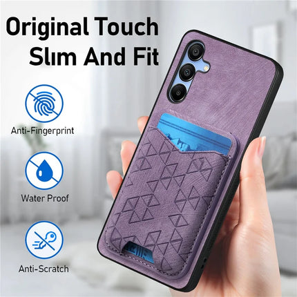 For Samsung Galaxy A15 4G / 5G Case Imprinted Pattern Card Holder Kickstand Leather Back Cover