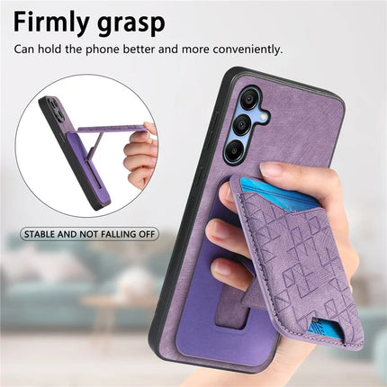For Samsung Galaxy A15 4G / 5G Case Imprinted Pattern Card Holder Kickstand Leather Back Cover