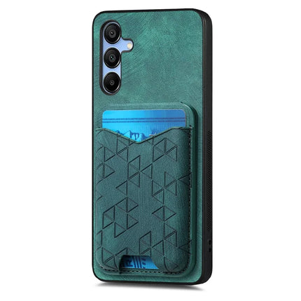 For Samsung Galaxy A15 4G / 5G Case Imprinted Pattern Card Holder Kickstand Leather Back Cover