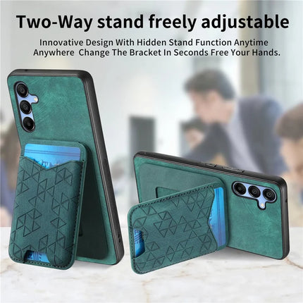 For Samsung Galaxy A15 4G / 5G Case Imprinted Pattern Card Holder Kickstand Leather Back Cover