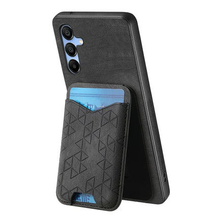 For Samsung Galaxy A15 4G / 5G Case Imprinted Pattern Card Holder Kickstand Leather Back Cover
