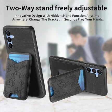 For Samsung Galaxy A15 4G / 5G Case Imprinted Pattern Card Holder Kickstand Leather Back Cover