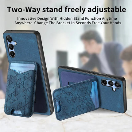 For Samsung Galaxy A15 4G / 5G Case Imprinted Pattern Card Holder Kickstand Leather Back Cover
