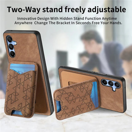 For Samsung Galaxy A15 4G / 5G Case Imprinted Pattern Card Holder Kickstand Leather Back Cover